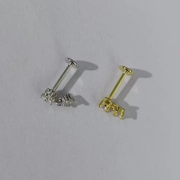 Flat Screw Back Drop Earrings For Women
